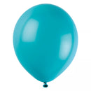 Unique Caribbean Blue Premium 12-inch latex decorators, 50-pack, showcasing vibrant blue latex balloons inflated and ready for decoration.