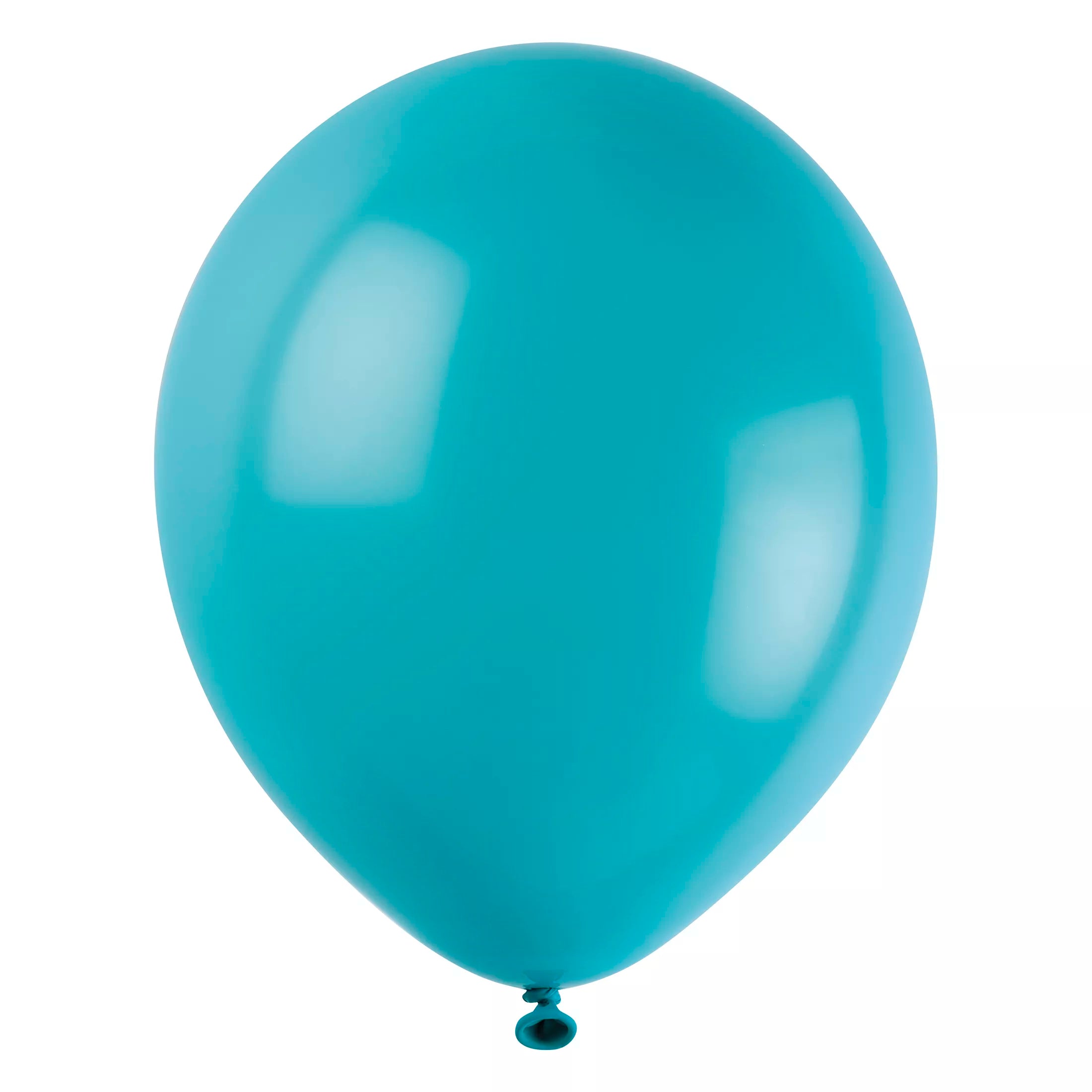 Unique Caribbean Blue Premium 12-inch latex decorators, 50-pack, showcasing vibrant blue latex balloons inflated and ready for decoration.