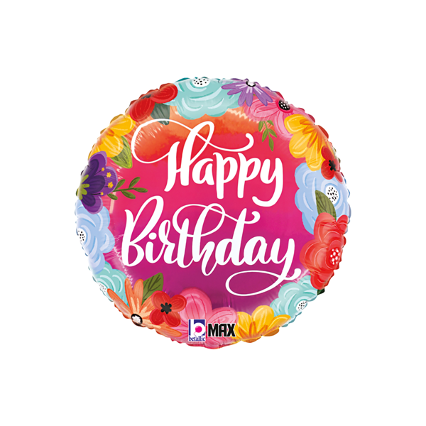Grabo Birthday Bright Flowers 18" Foil Balloon