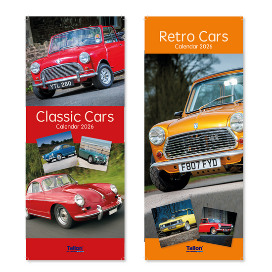 Calendar Super Slim Classic & Retro Cars 2027 24pk