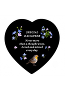 Memorial Slate Heart Daughter 20x20cm