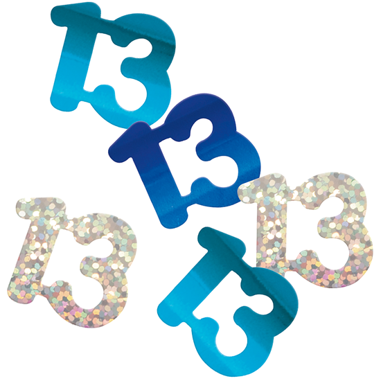 Unique Confetti Glitz Age 13 Blue 14g
