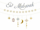 PartyDeco Banner Paper Eid Mubarak 2M