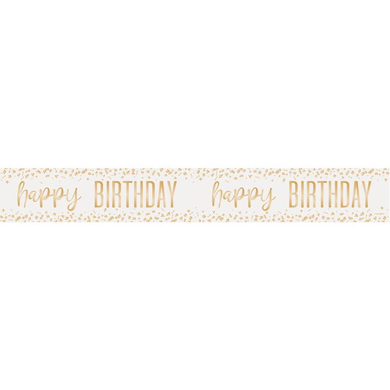 Unique Banner Bright Confetti Birthday Gold 9ft
