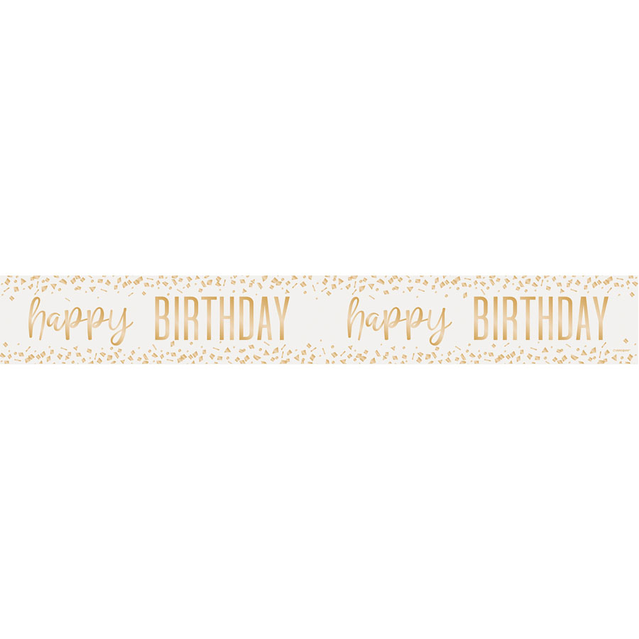 Unique Banner Bright Confetti Birthday Gold 9ft