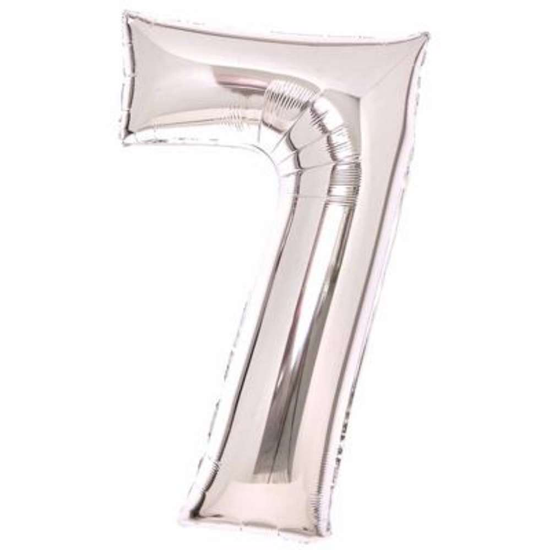Anagram Foil Balloon Silver 34" Number 7