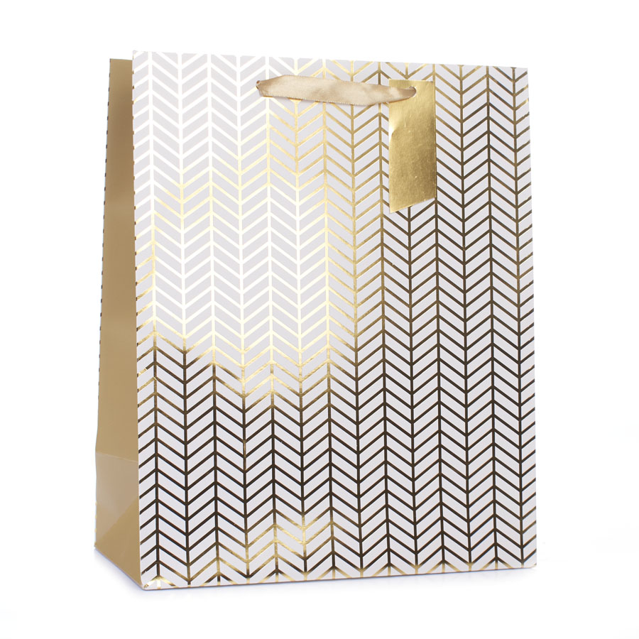 Tiger Feet 6 Pack Gift Bag Gold Geo Medium