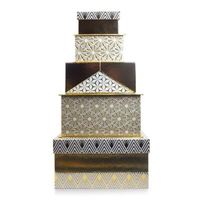 Gift Box Set Of 5 Gold & Black