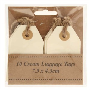 Cream Luggage Tags 10pk