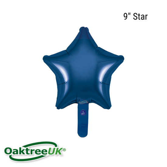 Oaktree Navy Blue Star 9" Foil Balloon (Loose)