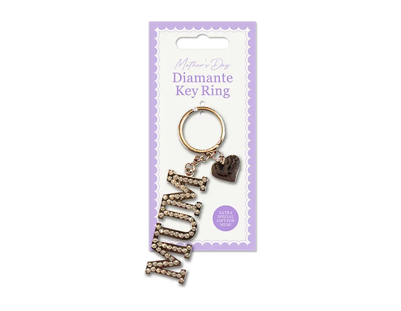 Gem Imports Keyring Diamante Mum