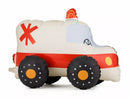 PartyDeco 26-inch standing ambulance foil balloon inflated and ready for celebration or event decoration.