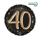 Grabo Age 40 Black & Gold 18" Foil Balloon