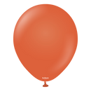 Kalisan Retro Rust Orange 18-inch latex balloons, 25-pack, perfect for decorating and party decor in vibrant orange color.