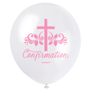 Unique Confirmation Pink 12" Latex Balloons 8pk
