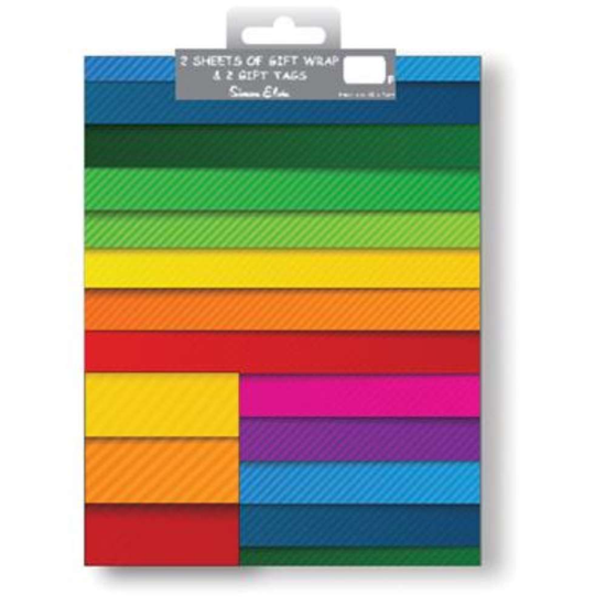 12pk Folded Wrap & Tags Rainbow
