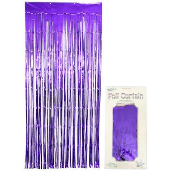 Door Curtain Foil 90cm x 2.4m Metallic Purple