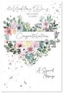 Set of six Simon Elvin C50 wedding cards with elegant designs, perfect for wedding celebrations and special occasions.