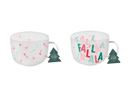 Gem Imports 2 Pack Mug Festive Print Glass