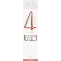 Unique Party Candle Sparkler Number 4 Rose Gold 7