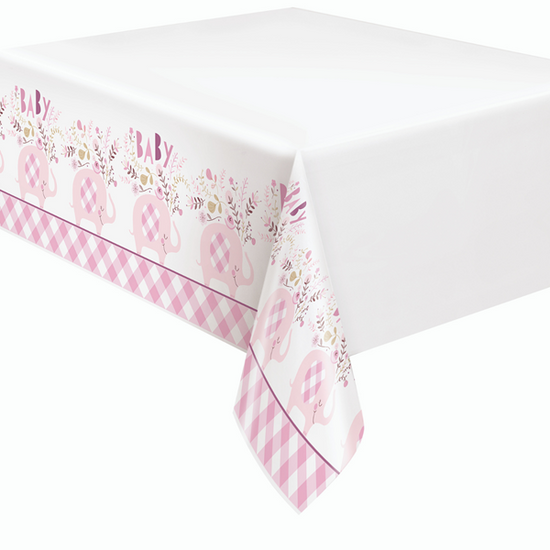 Unique Tablecover Pink Baby Elephant 54" x 84