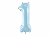 PartyDeco blue 34-inch foil number 1 balloon, shiny metallic finish, perfect for celebration decorations