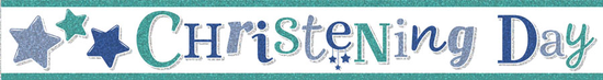 Tiger Feet 6 Pack Banner Christening Boy 2.6M