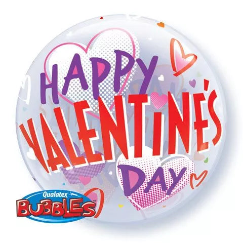 Qualatex Valentine's Bold Heart 22" Bubble Balloon