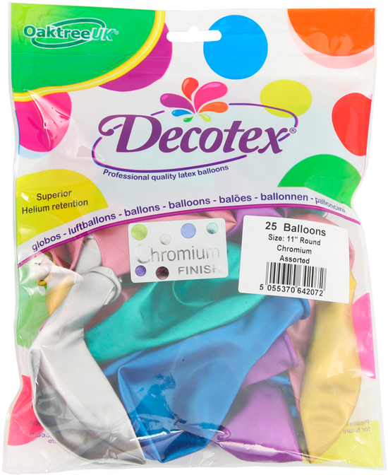 Decotex Pro Chromium Asst Latex 11" Latex 25pk