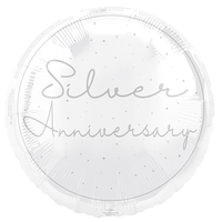 Unique Foil Balloon Silver Anniversary 18"