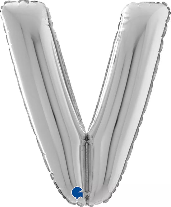 Grabo Foil Balloon Silver 26" Letter V