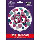 Foil Balloon 18" Round Holographic Age 50