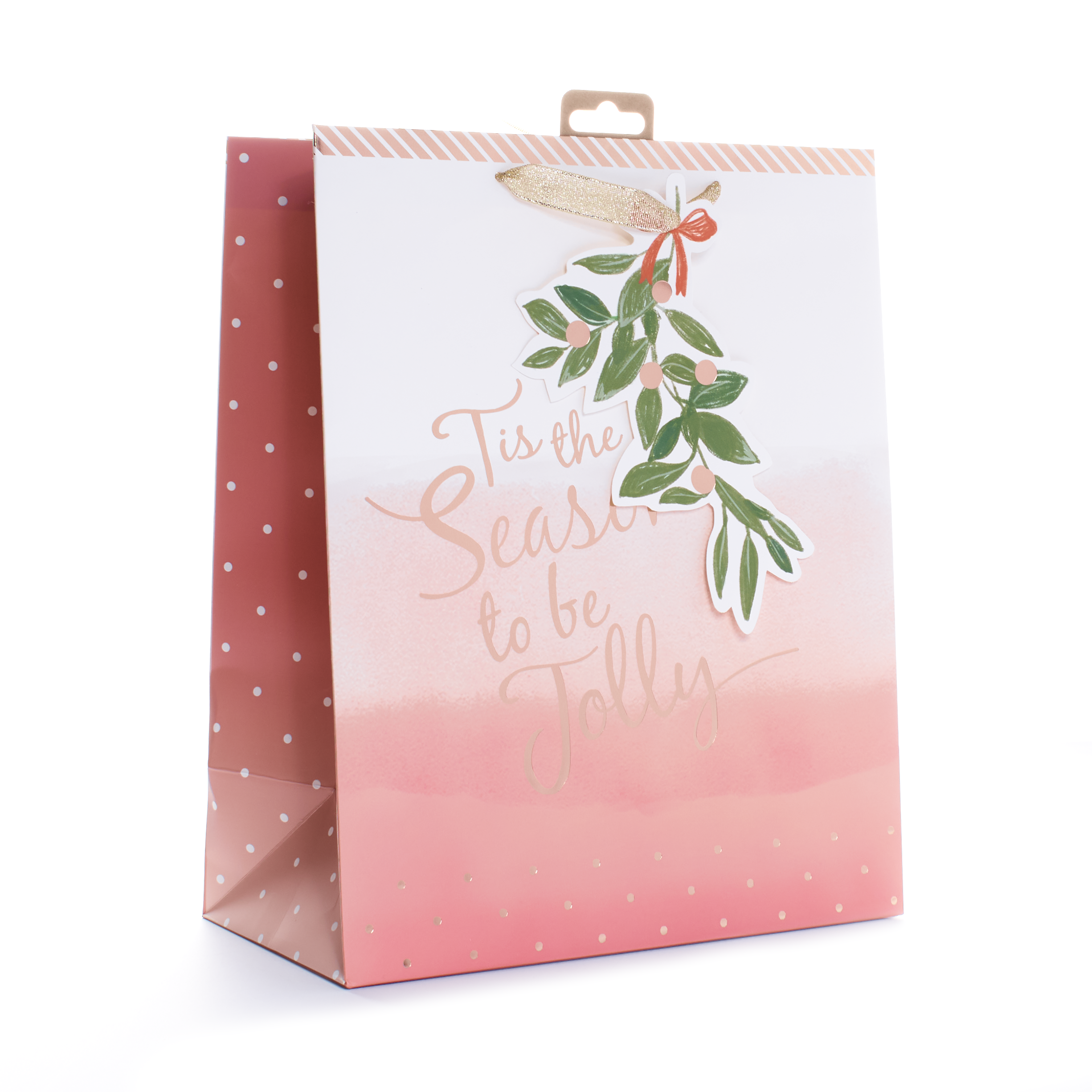 Gift Bag Tis The Season Pink Large Portrait 12pk