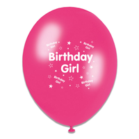 Tiger Feet Birthday Female Latex Balloons 6x8pk