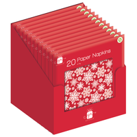 Napkins Christmas Snowflakes 33cm 20pk