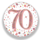 Oaktree Sparkling Fizz Badge Age 70 Rose Gold 3