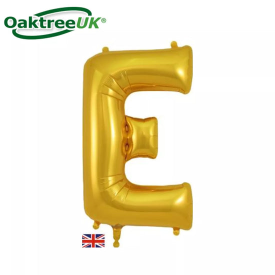 Oaktree Foil Balloon Gold 34" Letter E