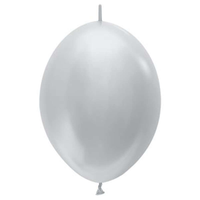 Sempertex Satin Silver 12" Link-o-Loon 50pk
