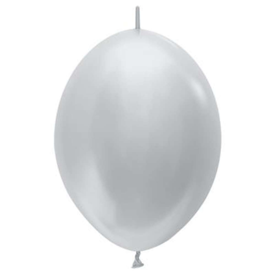 Sempertex Satin Silver 12" Link-o-Loon 50pk
