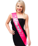 Alandra Satin Sash Satin Bridesmaid Pink & Silver