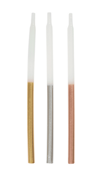 Unique Tall Candle Metallic Dipped 12.5" 12pk