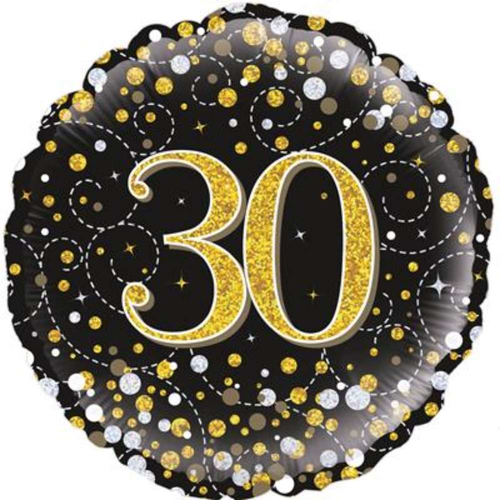 Oaktree Sparkling Fizz Age 30 Black 18" Foil