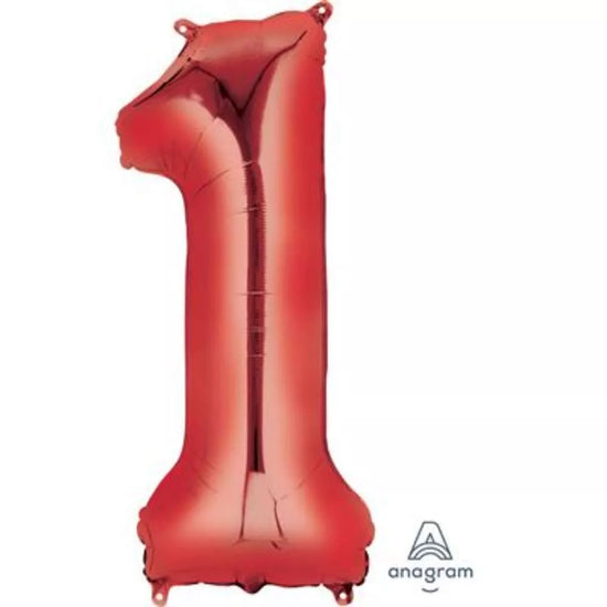 Anagram Foil Balloon Red 34" Number 1