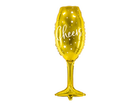 Gold Wine Glass Cheers 31" Foil Balloon