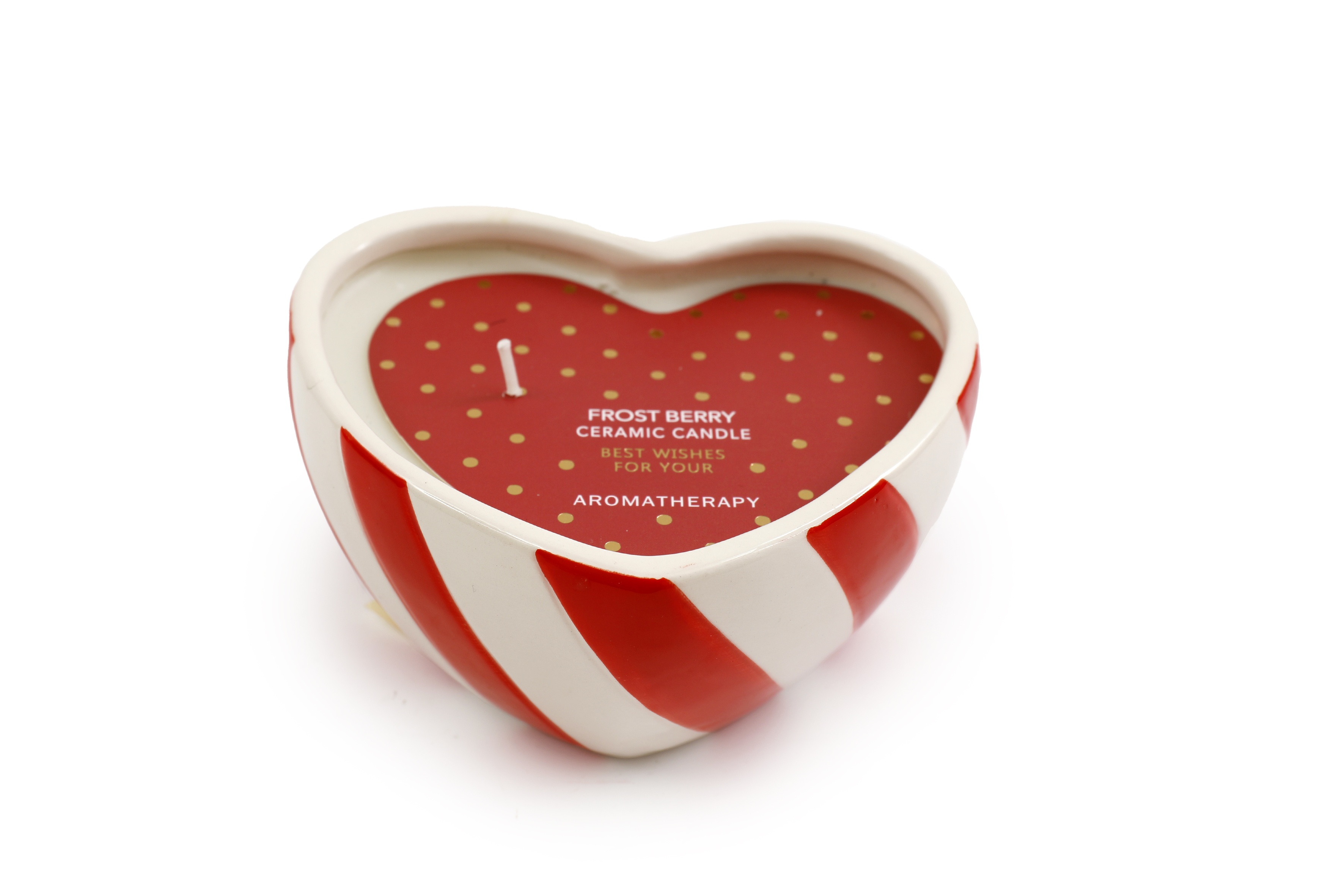 Sifcon Candle Candy Stripe Heart 13cm