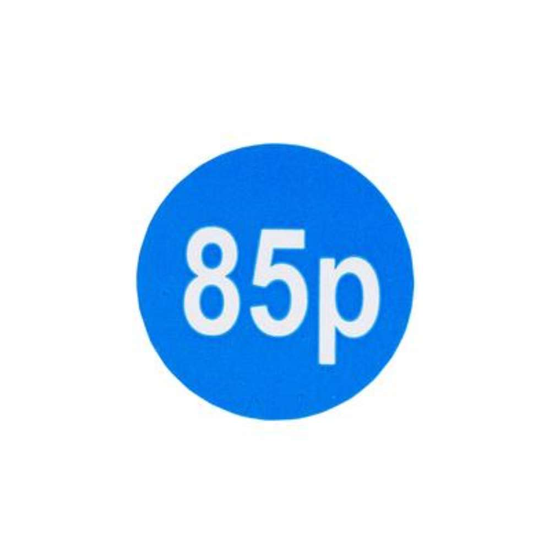 1000 Blue Price Labels 25mm Round 85p