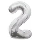 Unique Foil Balloon Silver 34" Number 2