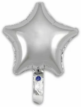 Oaktree 5 Pack Foil Balloon Silver Star 9
