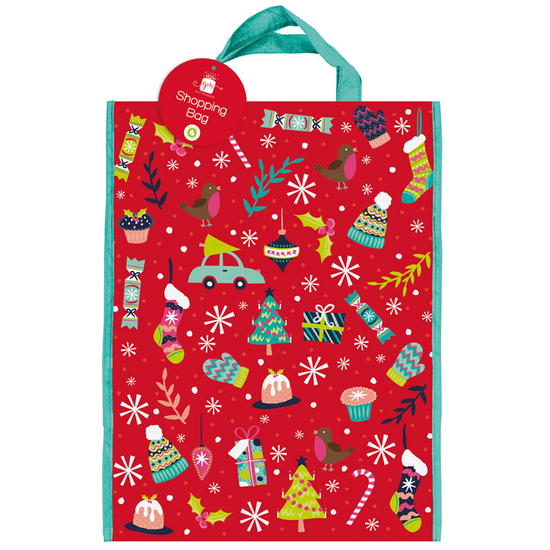 Shopping Bag 30 x 40cm Non-Woven Christmas Icons