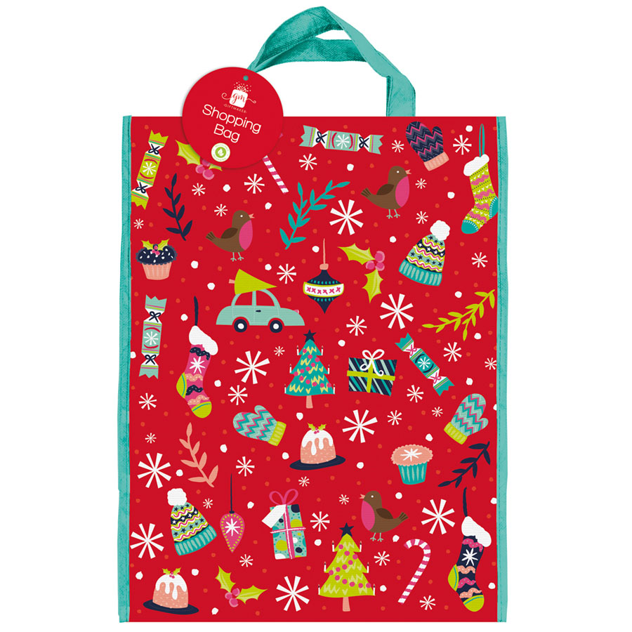 Shopping Bag 30 x 40cm Non-Woven Christmas Icons